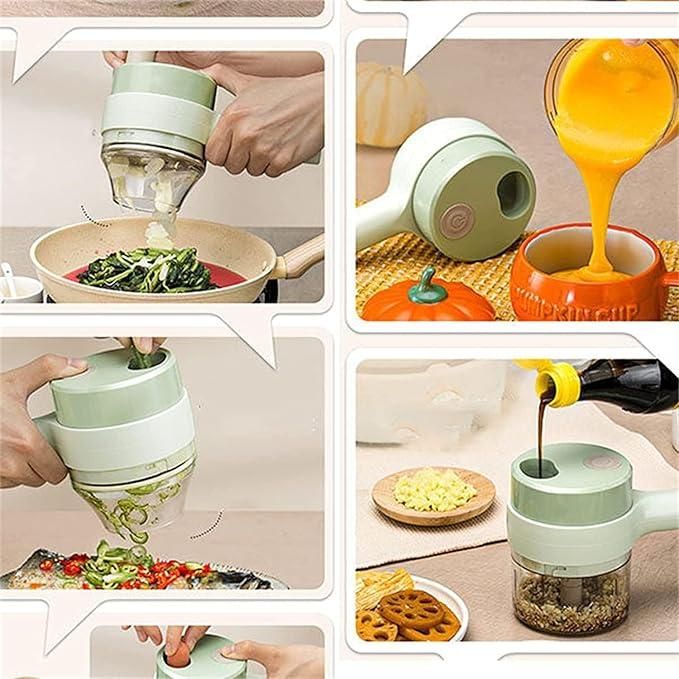 Green Portable Usb Rechargeable Electric Mini Chopper