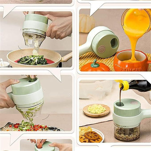 Green Portable Usb Rechargeable Electric Mini Chopper