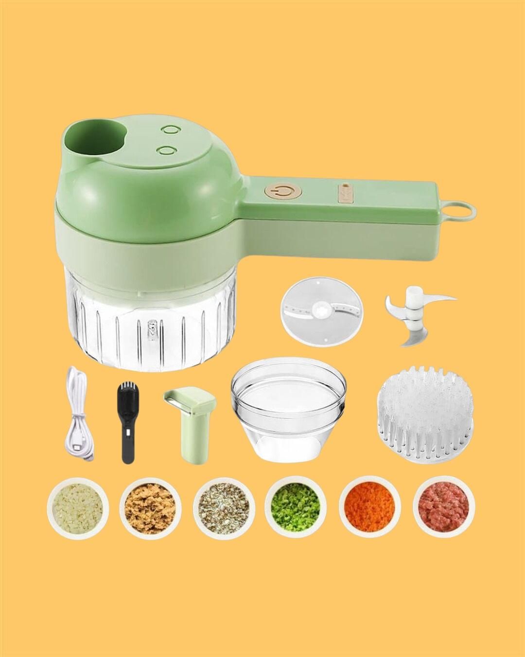 Green Portable Usb Rechargeable Electric Mini Chopper