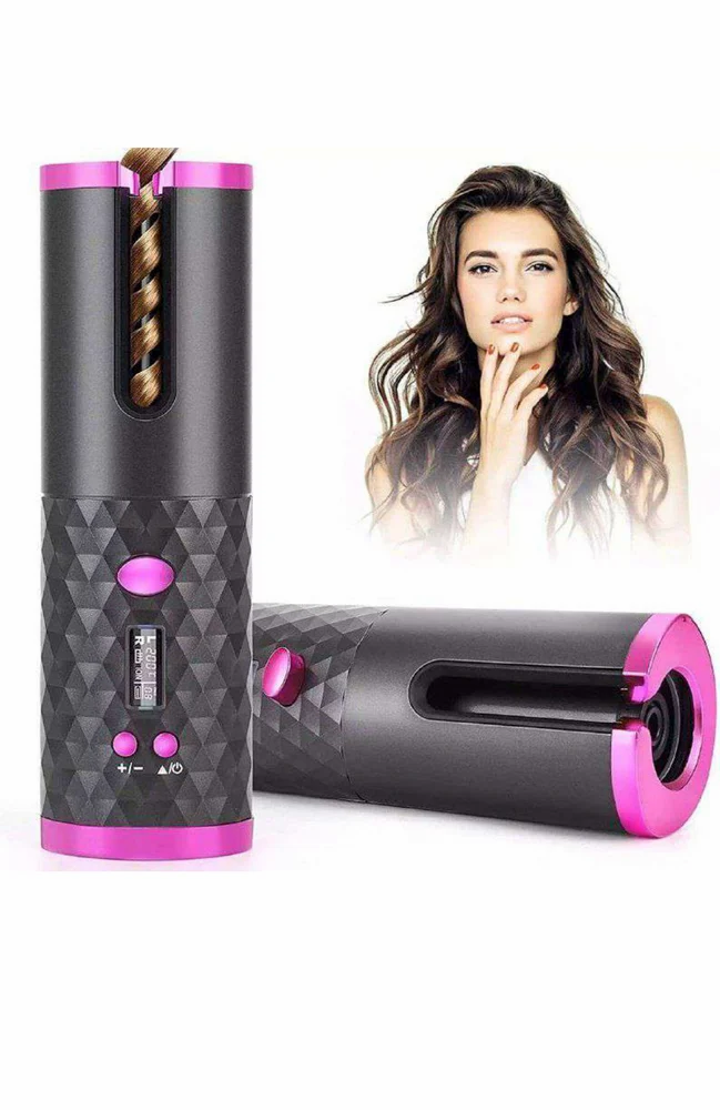 Cordless Hair Curler Automatic Curling Iron - Ceramic Rotating Hair Curler