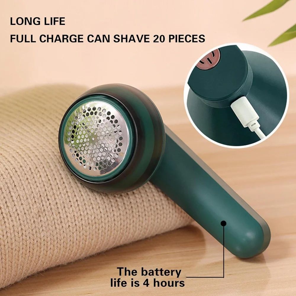 Cordless USB Fabric Shaver – Powerful Lint & Wool Defuzzer